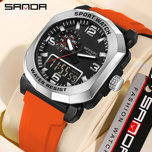 Reloj SANDA 3370 con Doble Pantalla, Reloj Deportivo para Montañismo, Luminoso, Resistente al Agua, Multifuncional, Reloj Electrónico para Hombre - Product Image 1