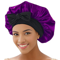 Bonnet de nuit pour femmes avec logo personnalisé Bonnet de sommeil en satin solide imperméable pour le soin des cheveux comme bonnet de douche ou idée cadeau