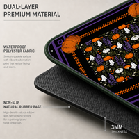 Tapis de jeu de mahjong Vanguardus 3 mm épaissi, silencieux, en caoutchouc naturel, antidérapant, imperméable, durable, portable et sûr, motif citrouille d'Halloween