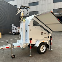 Tour d'éclairage solaire 48V DC à déploiement rapide, mobile 360 °   Lampes LED montées sur remorque, directement de l'usine, pour l'éclairage extérieur