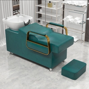 Unidad de lavado de cabello para salón de belleza Hot Bale con lavabo de cerámica inclinable y asiento ajustable - Product Image 5