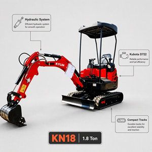 Electric Mini Excavator 1.8 Ton Crawler Digger <strong>KN18</strong> for CE Certified Eaton High Efficiency for Garden Municipal Farm - Product Image 1