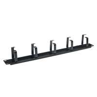 LIYUAN LY-CM-19-A Panel de gestión de cables de red metálico de 19 pulgadas 1U con cepillo, 5 alturas (65/75/95MM), accesorios de cableado negros