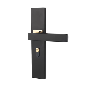Cerradura Silenciosa para Manija de Puerta con Diseño Ambidiestro, Fácil Instalación, Ajuste Universal, Panel Engrosado, Pomo de Puerta Negro - Product Image 1