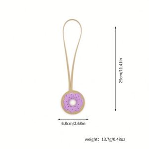 Ins Style Cartoon Pu Leather Cute <b>Bag</b> <b>Charm</b> Kawaii Donut Keychain Handbag Backpack Decor Gift - Product Image 6
