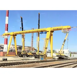 Remote Kontrol Nirkabel Gantry Crane 3 Ton 20 Ton 30 Ton untuk Mengangkat Beton Tiang