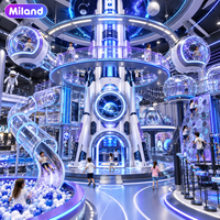 Aire de jeux commerciale souple sur le thème de la technologie spatiale interstellaire pour centres commerciaux, piscine à balles planétaire, capsule transparente professionnelle