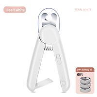 Coupe-ongles pour animaux de compagnie avec lumière LED, évite la coupure brusque, lime à ongles intégrée pour le toilettage des pattes des chiens et des chats
