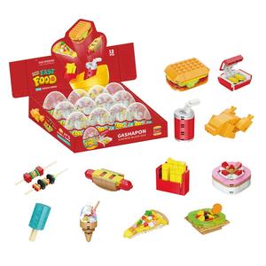 Ladrillos de construcción DIY de comida rápida de estilo occidental, bloques de construcción de juguete Gashapon, <span class=keywords><strong>huevo</strong></span> retorcido 12 en 1, juego de bloques de camión de comida <span class=keywords><strong>grande</strong></span> combinado - Product Image 1