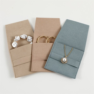 Bolsa de Joyería de Microfibra con Separador, 8*8, MOQ Pequeño, Bolsa de Embalaje de Terciopelo para Collar y Pulsera - Product Image 1