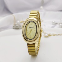 Montres pour femmes NAIDU 727, ovales, élégantes, simples, avec bracelet en acier inoxydable, quartz, minimalistes.