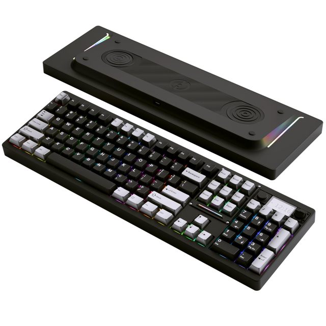 OEM ODM Wireless Mechanical Keyboard with LCD Screen 104 Hot Swappable Gaming Keyboard with Knob RGB Backlit Bluetooth 5424GHzUS