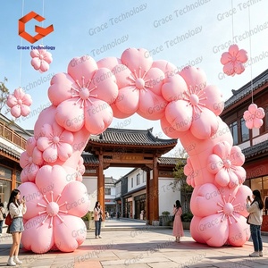 Arche de fleurs gonflable sur le thème des plantes personnalisée, arche d'entrée gonflable pour la décoration de scène d'événements - Product Image 4