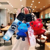 Porte-clés Ours Caméléon en Silicone Coloré, Breloque Personnalisée Style Dessin Animé pour Livres, Sacs, Chaînes de Voiture, Cadeau Tendance pour Hommes et Femmes