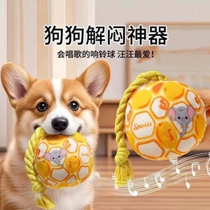 ลูกบอลตุ๊กตาเสียงดังพร้อมเชือกและกระดิ่งลายการ์ตูนสำหรับสุนัขเล่นในบ้าน ของเล่นสำหรับกัดแทะ อุปกรณ์สำหรับสัตว์เลี้ยง - Product Image 3