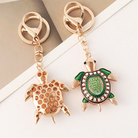 Dainty Zircon voiture porte-clés sac breloque coloré Mini tortue Zircon porte-clés à ma fille