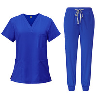 Offre Spéciale : Ensembles de Blouses Médicales en Tissu Dobby Polyester Extensible à Séchage Rapide ; Blouses d'Hôpital Unisexe à Manches Courtes pour Médecins et Personnel Soignant