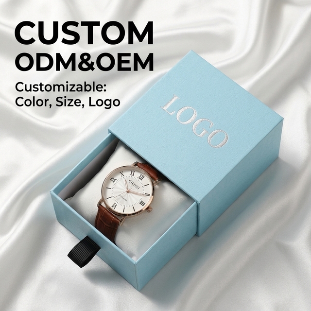 Wholesale Custom Logo Unique Luxury7.5*7.5CM Slide Out Jewelry Watch Packaging Box Eco Friendly for Small Business