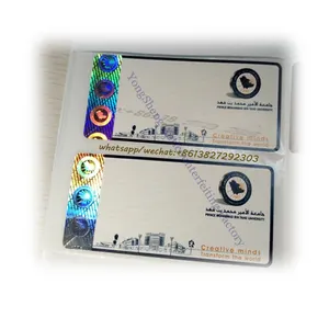 Ordre/consécutif/numéro de série imprimé métal argent hologramme feuille estampage pharma/pharmaceutique étiquette autocollant de laboratoire