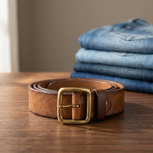 Ceinture pour homme de style européen en cuir de vache, en acier massif, faite à la main, de luxe, formelle, écologique, couleur personnalisée, impression de logo personnalisée - Product Image 1