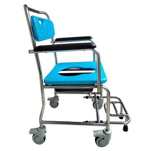 Multifunctional <b>Commode</b> <b>Chair</b> Stainless Steel With Wheels For Elderly And Disabled Bathroom Use - Product Image 2