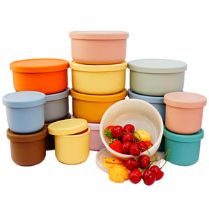 과일 간식 이유식 보관 식사 용기 뚜껑용 방수 및 밀봉 가능 다기능 식품 등급 실리콘 도시락 - Product Image 4