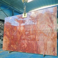 Dalles de marbre dolomite rouge moderne de luxe pour salle de bain, plan de travail d'évier de cuisine, panneau mural pour hôtel, escalier, salon