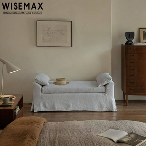 WISEMAX FURNITURE Set di Mobili Moderni per <span class=keywords><strong>Camera</strong></span> <span class=keywords><strong>da</strong></span> Letto, Divani in Tessuto di Lino, Panca, Sedia, Pouf Lungo, Poltrona Relax, Panca <span class=keywords><strong>da</strong></span> Letto - Product Image 4