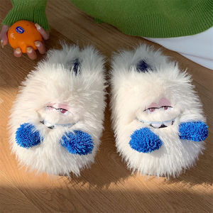 XIXITIAO Niedliche Cartoon-<span class=keywords><strong>Monster</strong></span>-Hausschuhe aus Baumwolle für Mädchen, Weiche Sohle, Warme Schuhe für Innenbereich, Winter & Sommer - Product Image 3