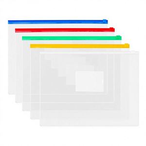Carpeta Transparente A4 Reforzada e Impermeable con Borde Reforzado, Bolsa de Almacenamiento para Archivos de Oficina, Bolsa para Lápices Específica para Exámenes Estudiantiles A5 - Product Image 1