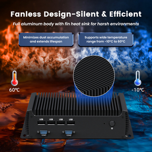 Mini PC sans ventilateur, directement de l'usine, 7*24h, Intel Gen Core, 4 ports <span class=keywords><strong>USB</strong></span> 2.0 avant, 4 ports <span class=keywords><strong>USB</strong></span> 3.0 arrière, PC industriel sans ventilateur - Product Image 4
