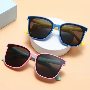 Gafas de sol polarizadas para niños y niñas, lentes cuadradas TR90, UV400