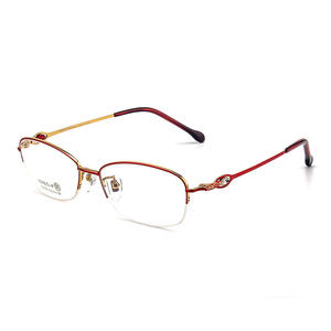 Guoda Optics Monturas de Gafas Semimontura de Titanio Puro para Mujer, Rectangulares, Ligeras, Elegantes, de Doble Uso, Modelo 8756 - Product Image 1