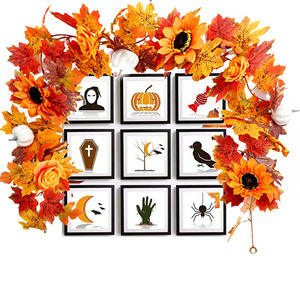 أوراق القيقب الاصطناعية من الحرير، نبات اليقطين المعلق للحفلات وديكور المدفأة في عيد الميلاد، أوراق محاكاة معلقة، نبات دوار الشمس - Product Image 2