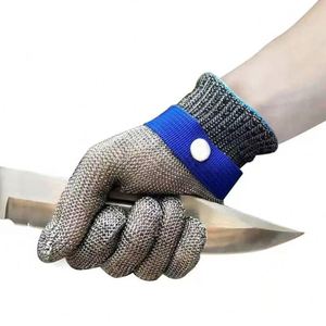 Gants en fil d'acier inoxydable haute résistance, protection contre les coupures de niveau 5 pour la sécurité industrielle - Product Image 1