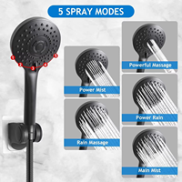 Systèmes de douche à main réglables pour salles de bains pluie Pomme de douche portable avec bras d'extension à finition brossée à l'eau basse pression