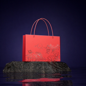 Sac cadeau en papier kraft ondulé écologique, biodégradable, recyclable, avec estampage or de luxe, laminé brillant, emballage personnalisé - Product Image 1