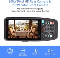 Pemindai Laser CPU Android 13 PDA 4 + 64GB, 4 inci dengan CPU pemindai kode batang 2D untuk manajemen persediaan logistik komunikasi WiFi