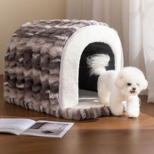Lit pour animaux de compagnie de luxe haut de gamme, écologique, durable, doux, en peluche de lapin, rembourrage en polyester, tissu moulé, moderne et tendance - Product Image 2