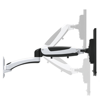 Support mural pour moniteur LCD/TV en aluminium avec ressort à gaz, rotation à 360 degrés, réglage de la hauteur, compatible VESA 75x75mm/100x100mm, capacité 8kg