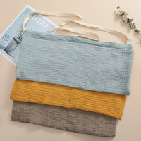 Double sac de rangement de chevet en coton pour bébé 2 poches Sac suspendu pour poussette Sac suspendu pour biberon solide
