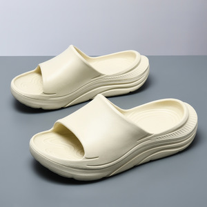 Sandales compensées en EVA pour hommes, blanches, antidérapantes, rehaussantes, respirantes, pour la plage, décontractées, avec semelle injectée - Product Image 2