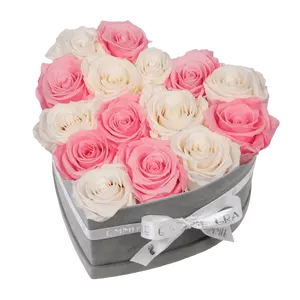 도매 아버지의 날 선물 포장 럭셔리 상자 꽃, 심장 벨벳 꽃 상자