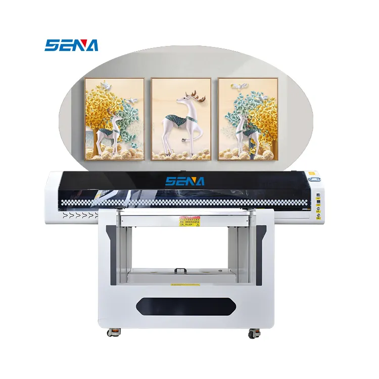 Universal warna tahan air 3D 50CM ketebalan cetak 90*60CM Inkjet UV Flatbed Printer untuk kulit PVC ubin casing ponsel kayu