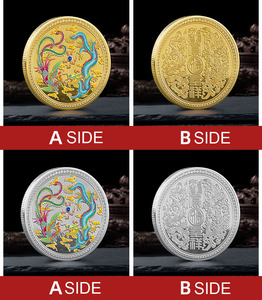 Chinese Dragon Phoenix <strong>Coin</strong> Feng Shui Style Auspicious Commemorative <strong>Coin</strong> Metal Iron Dragon Phoenix <strong>Coin</strong> for Happiness - Product Image 5