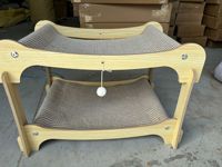 Griffoir pour chat moderne et écologique, double couche de corde en sisal, lit pour chat, hamac en bois pour chat, utilisation en intérieur
