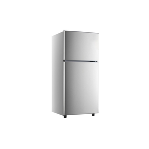 Réfrigérateur double porte 158L aspect acier inoxydable, congélateur supérieur, écoénergétique, idéal appartement, dortoir, bureau, faible niveau sonore - Product Image 1