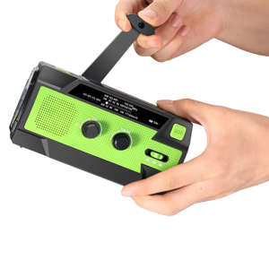 Radio météo solaire étanche avec lampe de poche dynamo et fonction radio Internet MD-090P, haut-parleur portable d'urgence AM FM - Product Image 2