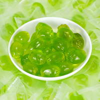 Emballage en baril personnalisé de 110g pour collation, bonbons gommeux aux saveurs fruitées de fudge aux raisins verts pelés