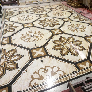 Tự nhiên tùy chỉnh màu sắc kích thước bằng tia nước đá cẩm thạch với huy chương mô hình cho trang trí nội thất gạch lát sàn tường Bảng điều khiển sảnh - Product Image 3